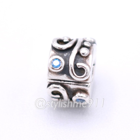 Authentic PANDORA Tendril Blue CZ Clip - Picture 7 of 11